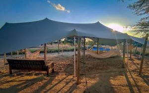 Stretch tent at camp
